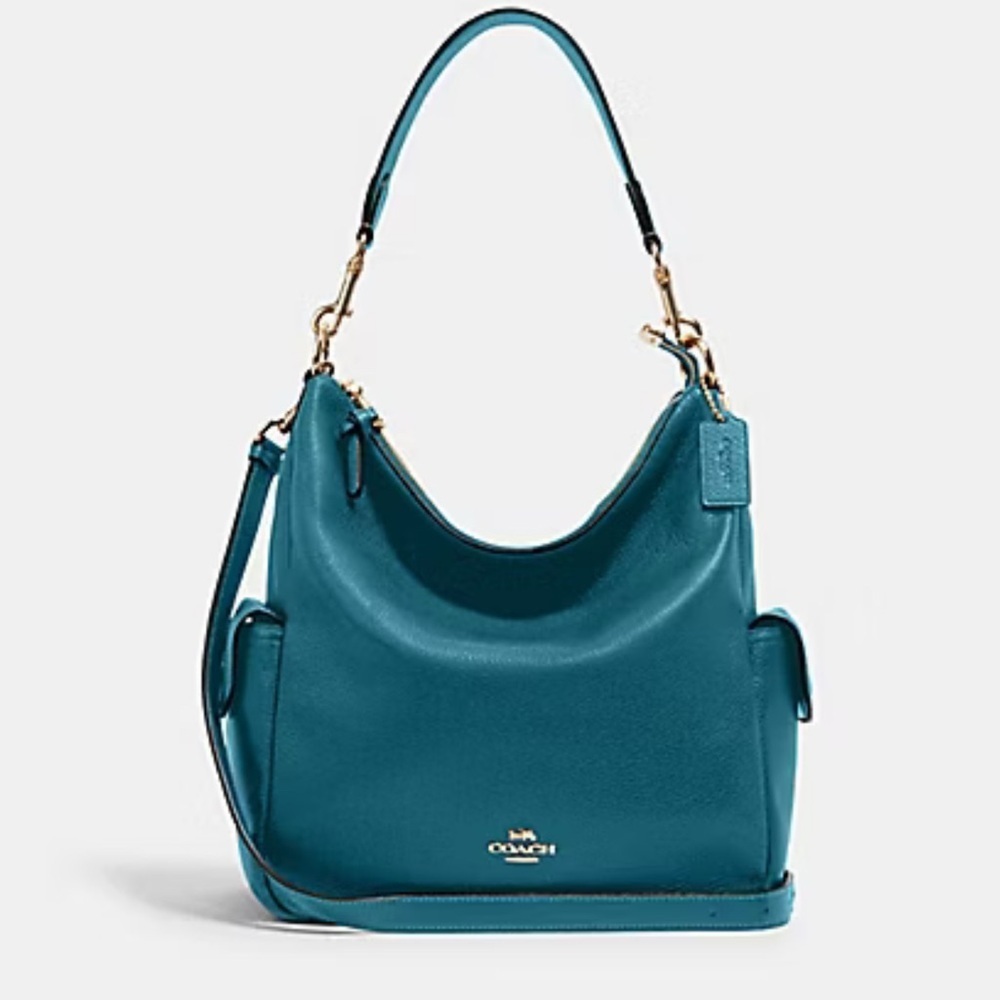 Coach Pennie Green Blue‎ Teal Leather Shoulder Hand Bag NWT